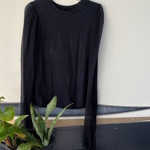 Elegant Black Long Sleeve Women's Top